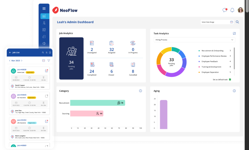 FSM Neo Flow no-code platform visual